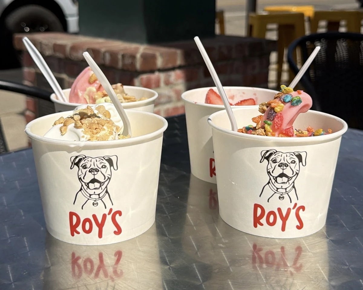 Several frozen yogurt cups served at ROY’S